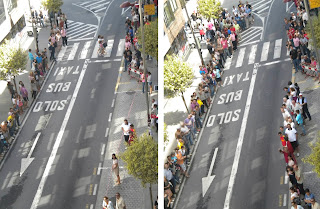 La calle minutos antes de la llega de la Vuelta