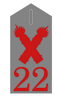 Schulterklappe des Masurischen Fußartillerie Regiments No. 22