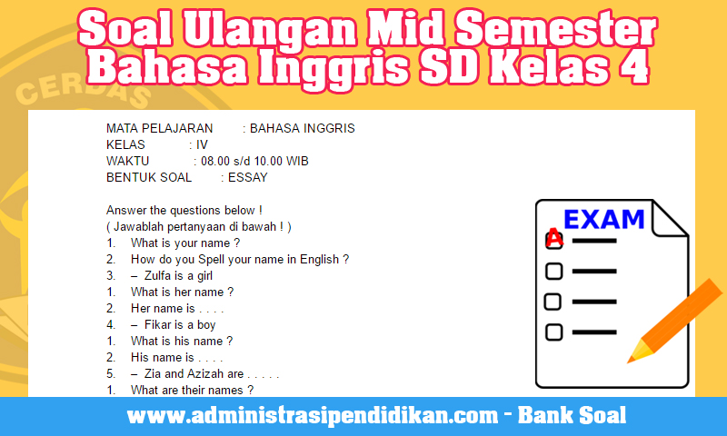 Kumpulan Soal Ukk Kelas 1 2 3 4 Dan 5 Sd Kinerja Guru Free Cara