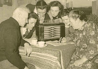 Group of radio listeners