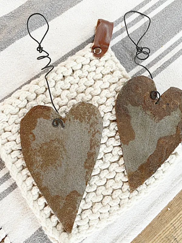 rusty hearts on hot plate