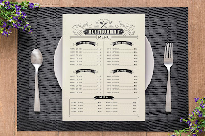 Restaurant Food Menu Concept Mockup Template - GraphicsMarket.net