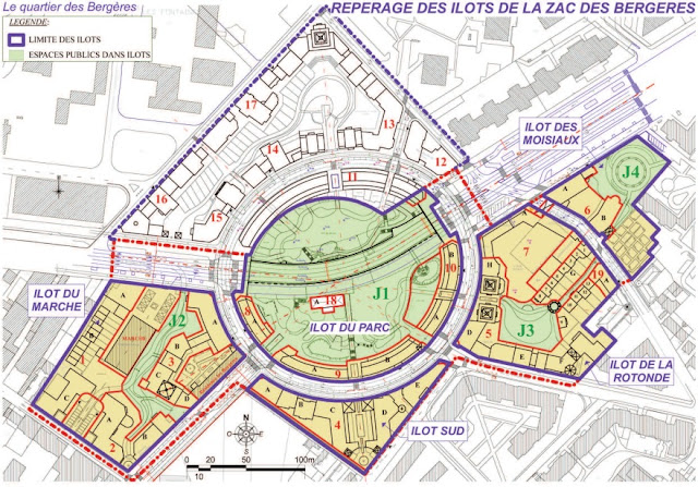 plan éco-quartier bergères ilots