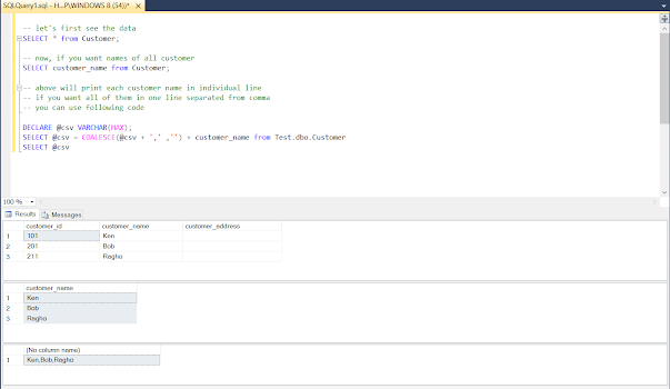 How to convert SQL SELECT result to a Comma separated String