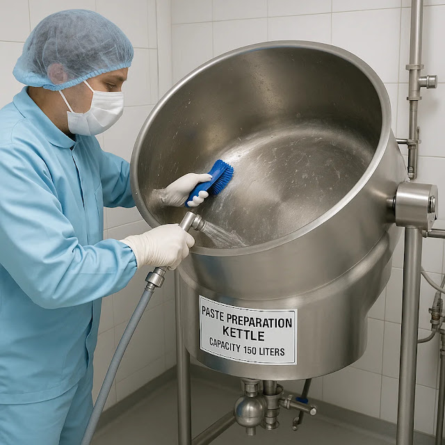 Cleaning and Operation Paste Preparation Kettle (Capacity 150 liters)