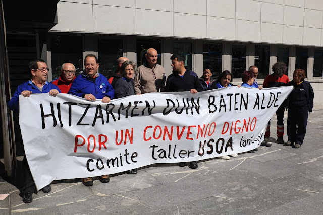 Protesta por el cumplimiento del convenio colectivo en Usoa