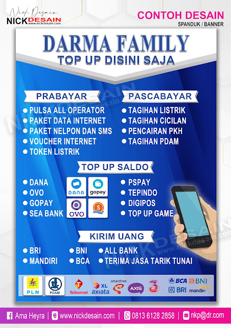 Contoh Desain Spanduk Top Up Dana Warna Biru - Percetakan Tanjungbalai Nick Desain