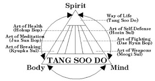 Schéma représentatif de la pratique du Tang soo do