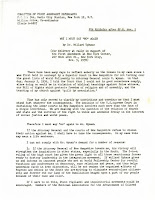 A press release by Uphaus for delivery at a rally in support of the First Amendment New York Center on Nov. 5, 1959. It is titled "Why I Must Say 'No' Again."