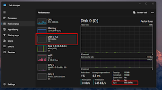 Cek SSD atau HDD di Windows Menggunakan Task Manager