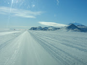 . from the ice road heading back into town from the Ice Runway (airport). (antarctica )