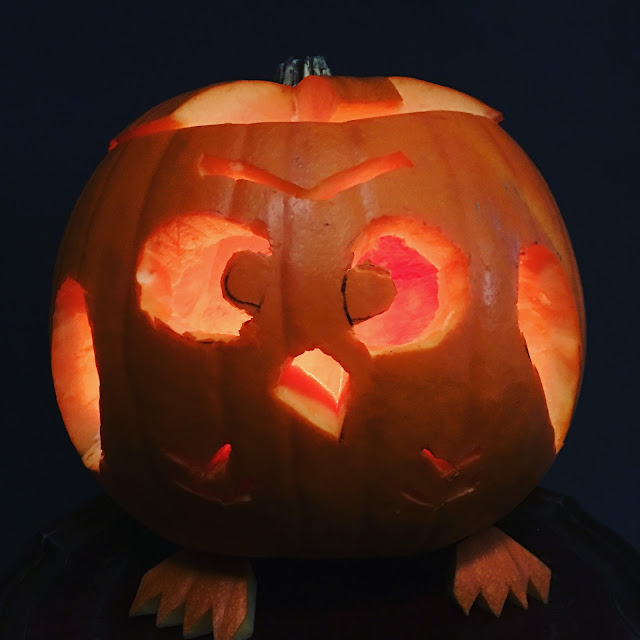 lit pumpkin halloween