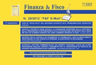 Finanza & Fisco 2012-28 - 11 Agosto 2012 | TRUE PDF | Settimanale | Finanza | Tributi | Professionisti | Normativa
Settimanale tecnico di informazione e documentazione tributaria.