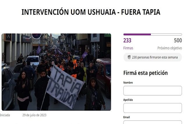 En Ushuaia afiliados de la UOM piden la renuncia de Hector Tapia