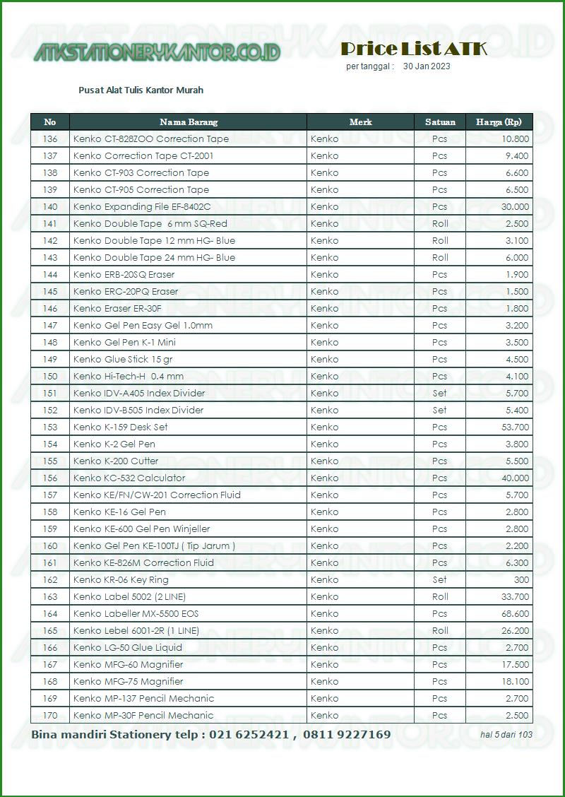 grosir alat tulis kantor ini katalog atk 2023 lengkap