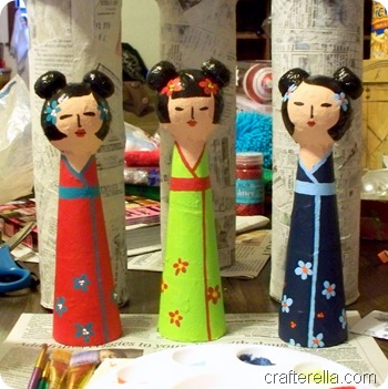 paper mache kokeshi toppers 3