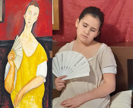 "La mujer del abanico" de Modigliani. #retoBUMU