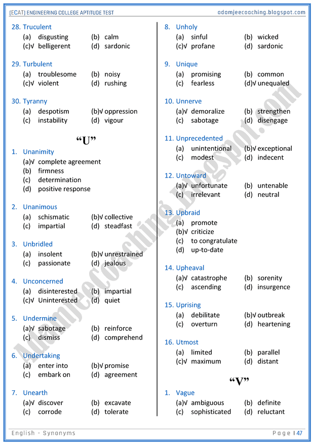 ecat-english-synonyms-mcqs-for-engineering-college-entry-test