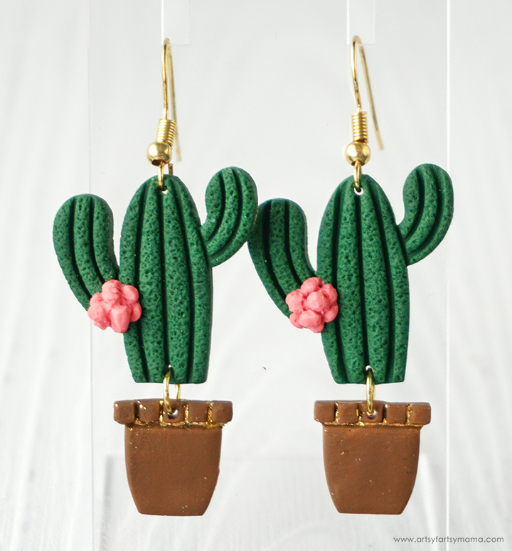 Polymer Clay Cactus Earrings