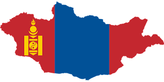 Mapa da bandeira da Mongólia