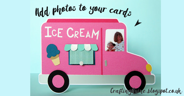 Ice-cream Van Card with Photo by Janet Packer #CraftingQuine #SanqunettiDesign #card making #photos