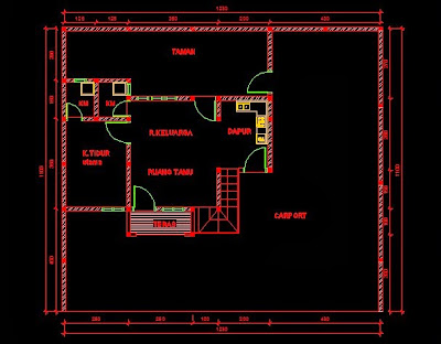 denah rumah 2d