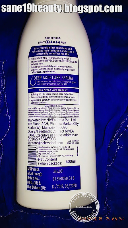 Review of NIVEA BODY LOTION Aloe Hydration Image - 34