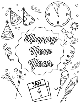 Coloring Happy New Year Clipart Collection For Kids In 2018