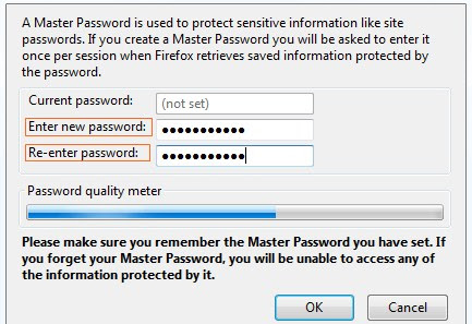 memberi master password baru