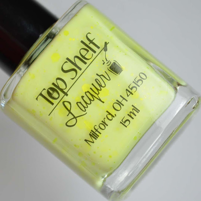 yellow nail polish with neon yellow glitter