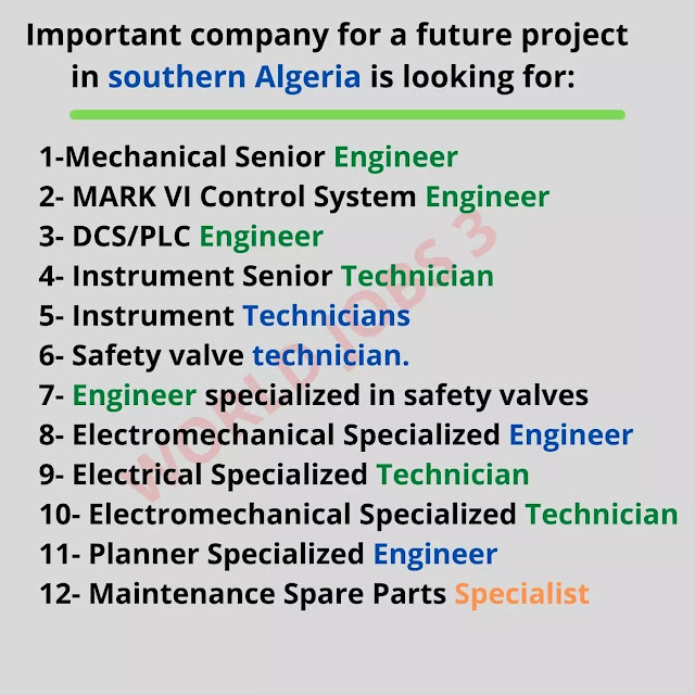 Important company for a future project in southern Algeria is looking for