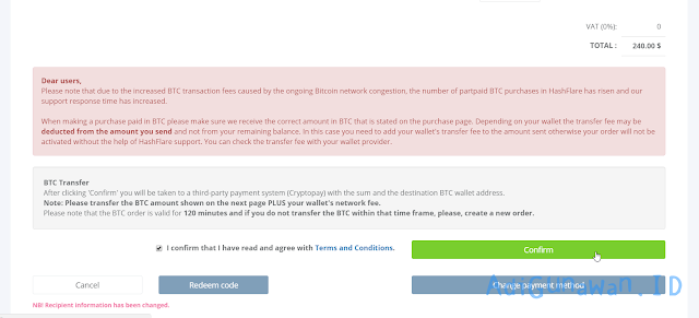 Pembayaran Pembayaran HashFlare