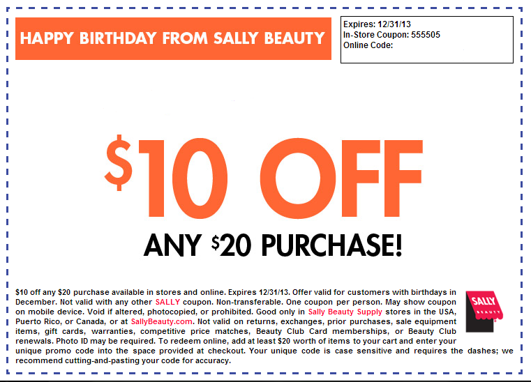 The Polish Jinx: December Birthday Coupon From Sally Beauty