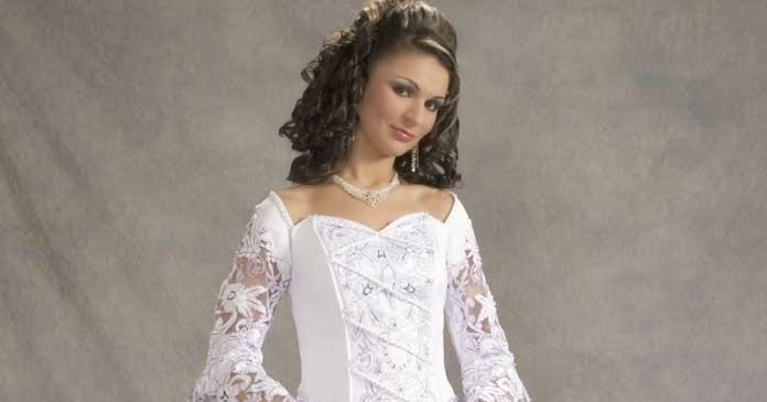 Celtic Ball  Gown  Wedding  Dresses  Long Sleeves Canada 