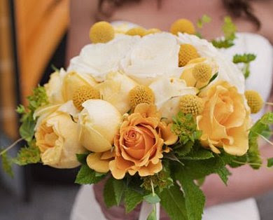 Green Wedding Shoes presents this gorgeous yellow bouquet in their post The