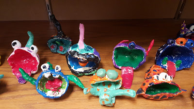 Fourth Grade Pinch Pot Clay Monsters Art Lesson