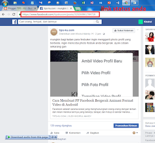 Cara Mengetahui Link Status Facebook