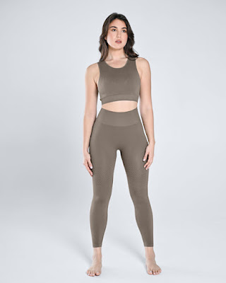 Seamless Tank Top Legging Set Dusty Gray