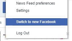 Switch to new Facebook