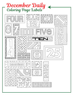 December Daily Coloring Page Numbers