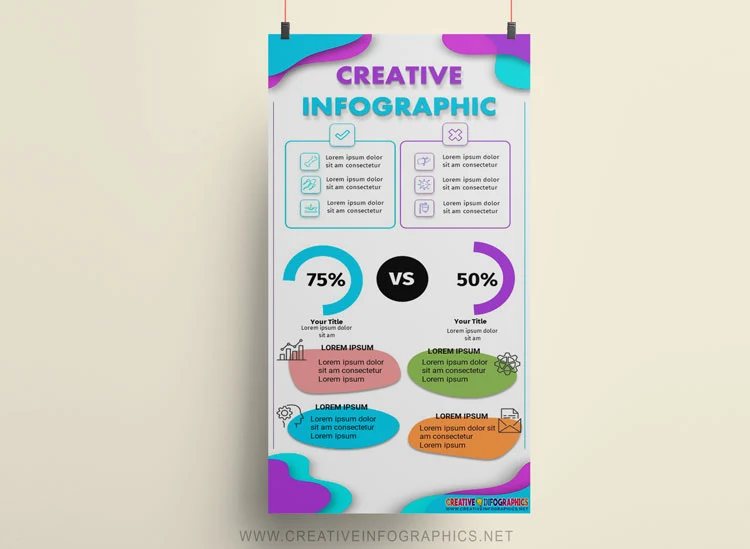 Infographic template with abstract shapes