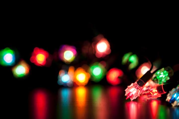 Bokeh of light small mini light for Christmas design ppt