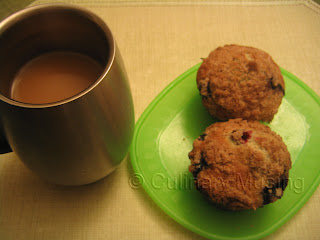 Blueberry muffins with coffee