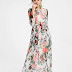 Flowy pretty long sleeve dress featuring floral print