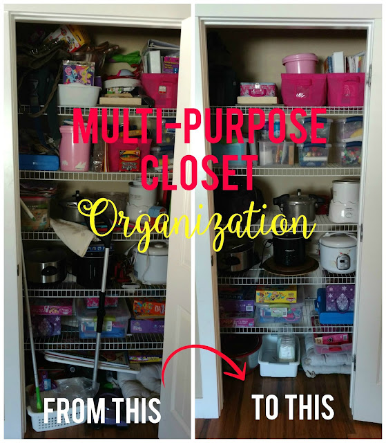 Simple tips to help organize those crazy multi purpose closets