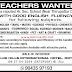 Teachers Wanted for All Subject