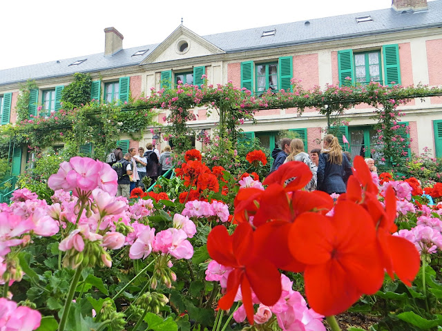 Monet's house, pink and green