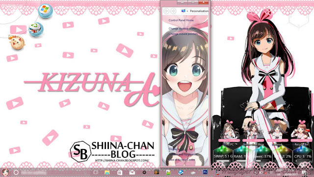 Windows 10 Ver. 1709 Theme Kizuna AI by Enji Riz