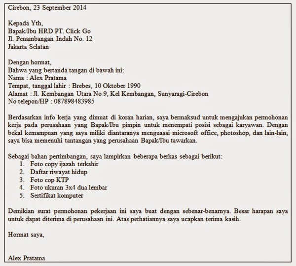 Contoh Surat Resmi Format Setengah Lurus - Contoh Hu