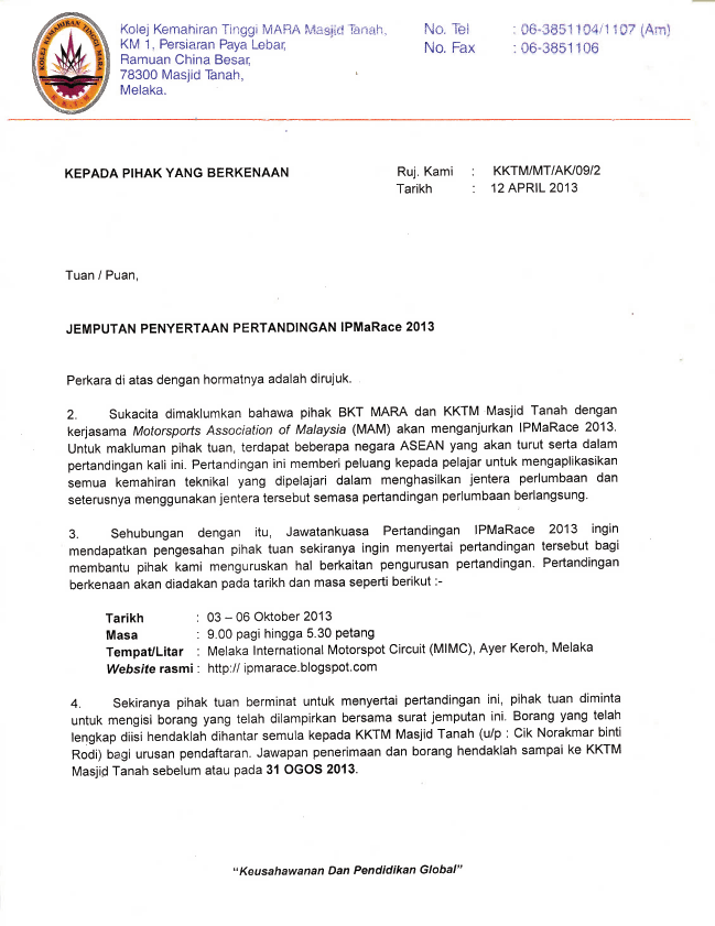 Contoh Surat Jemputan Rasmi Penceramah - 28 images 